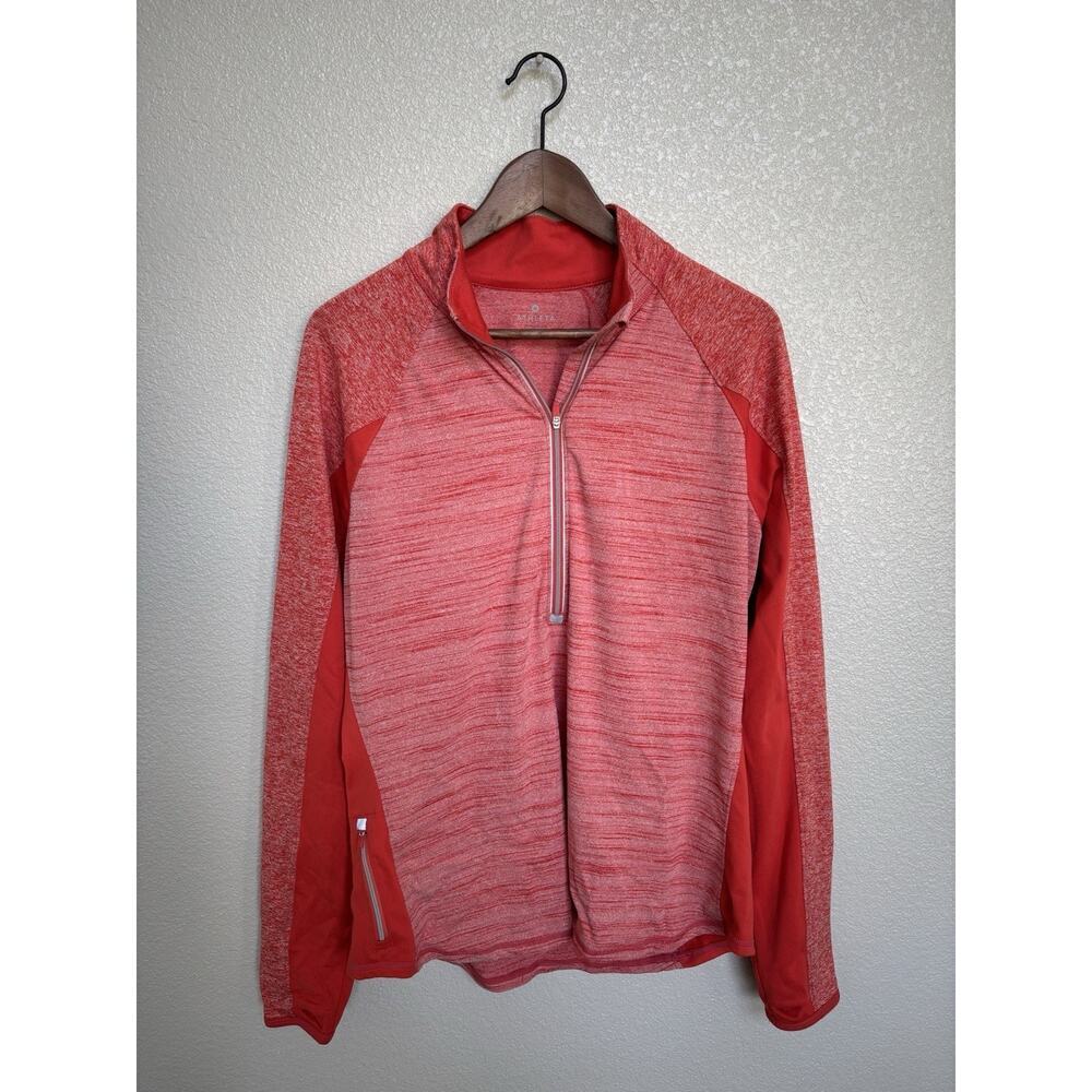 NEW Athleta Women's Coral Half Zip Pullover XL athleisure stretch red workout